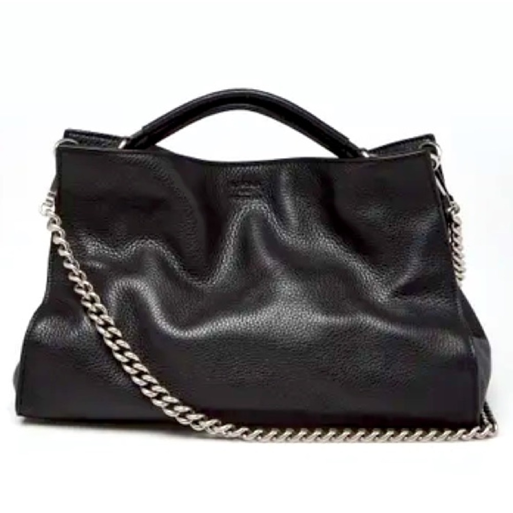 ❌SOLD❌BALENCIAGA Black Pebbled Leather Swing Small Crossbody Handbag!